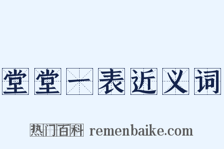 堂堂一表近义词是什么意思的图片